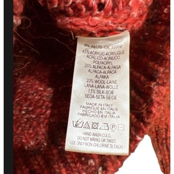 Anthropologie Moth Sweater Orange M Medium Thick Collar Pullover Mutli Flecks - Picture 11 of 11